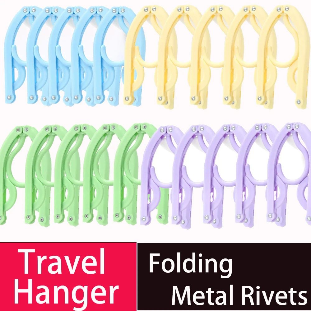 

Folding Clothes Hangers Portable Outdoor Non-Slip Hanger Portable Travel Cloth Hanger Clothespin Sock Storage Organizer