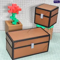 Pixel Style Treasure Chest Storage Box Creative Jewelry Organizer Desktop Container Collectible Gift Home Decor Storage Case 3