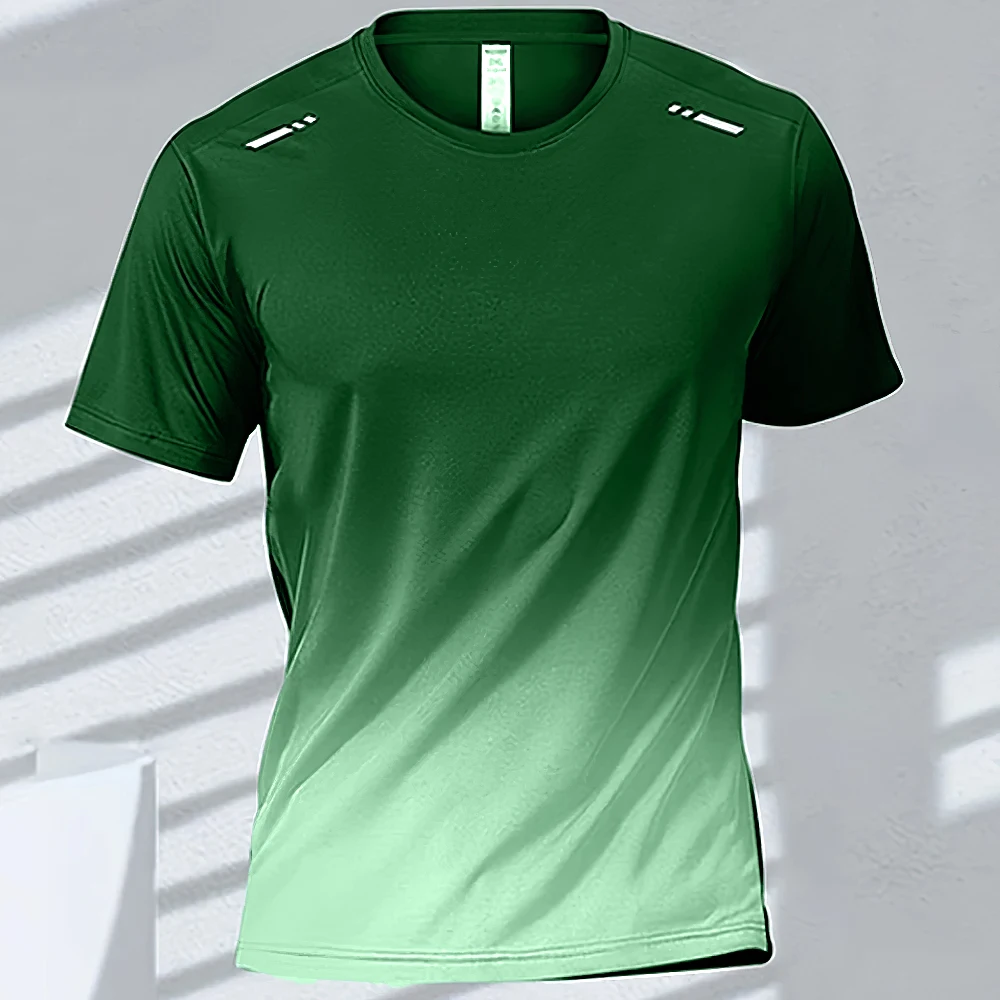 thumbnail image 1 of Camisetas para hombre Camiseta deportiva Camisetas de manga corta con degradado de secado rápido Entrenamiento al aire libre Entrenamiento de baloncesto Ropa para correr para hombre, 1 of 5