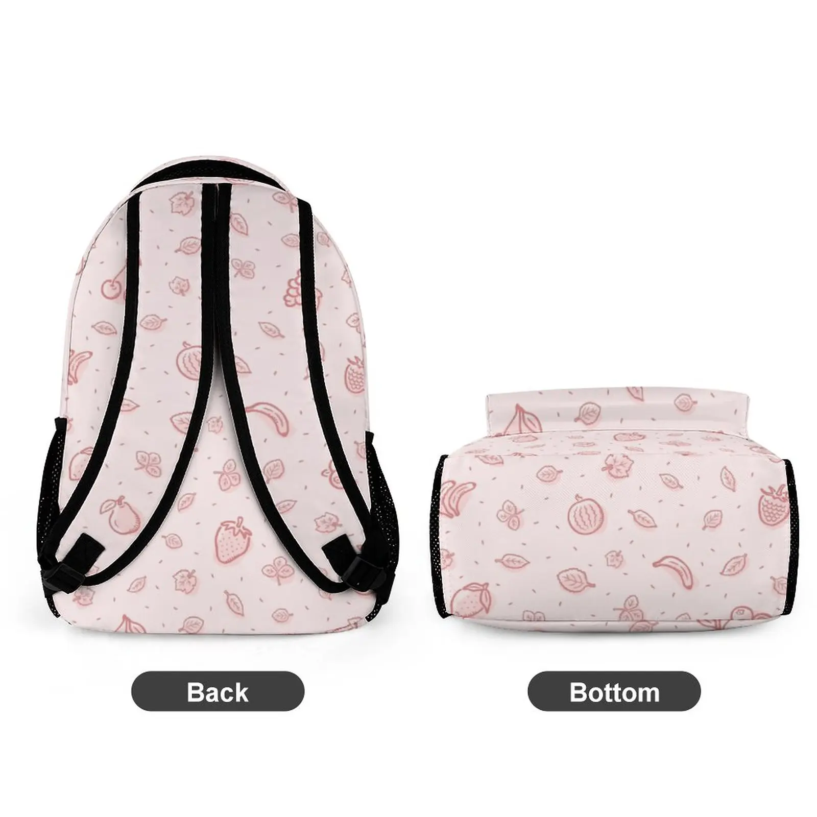 Customized PatternPink Small Print Schoolpack Large Capacity Pencil Case Leisure Travel Boys Girls Lightweight Backpack