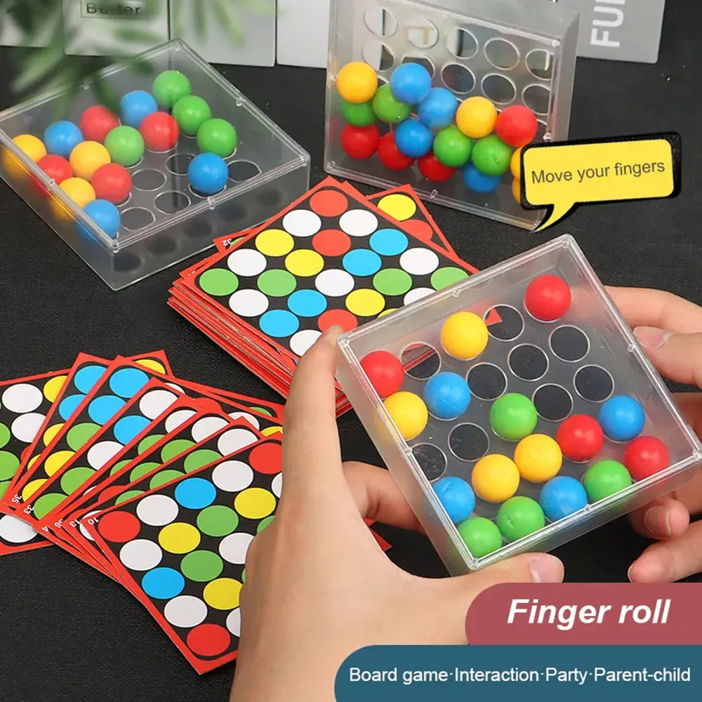 Montessori Flexible Finger Board Finger Rolling Ball Palm Treasure Board Rolling Game Puzzle Toy Flexible Tabletop puzzle toys
