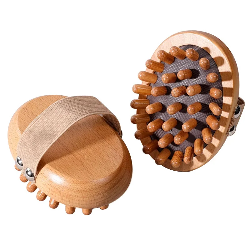 Spazzola anticellulite per il corpo olio essenziale lenitivo massaggio termale pettine per capelli massaggio addominale per gambe cuscino in legno spazzola meridiana - immagine 6