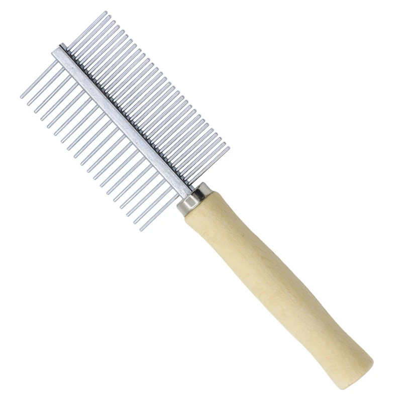Wooden Handle Pet Grooming Comb for Dogs & Cats 5