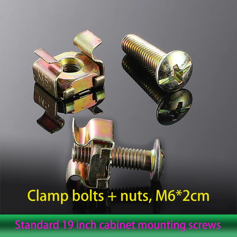 

Standard 19 Inch Cabinet Screw M6 Card Bolt+Nut Installation Network Audio Cabinets Distribution Frame Cable Manager Switch