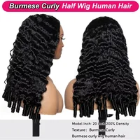 40 pouces 12A perruques de cheveux humains bouclés birmans boucles de lutin brésiliennes 250% perruque frontale en dentelle transparente pour les femmes perruque bouclée birmane 4
