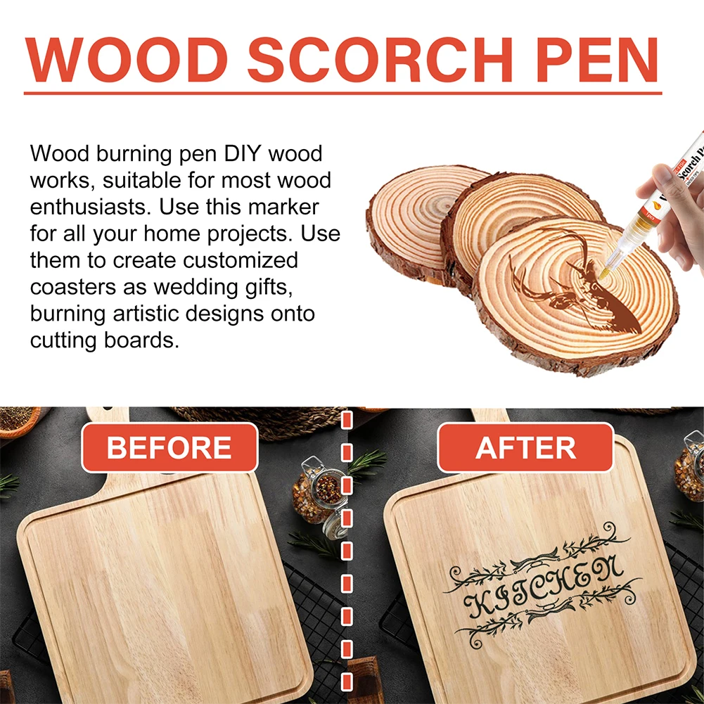 20-1pc Wood Burning Pen Non-Toxic Wood Scorch Pen Chemical Woodburning Tool Safe Burning Marker for Arts and Crafts wood burning pen