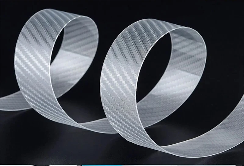 3/5/10M Transparente Carbon Faser Auto Schwelle Schutz Form Streifen Trim Stoßstange Streifen Klar Tragen Oberfläche bänder DIY Film Werkzeug – Detail 6