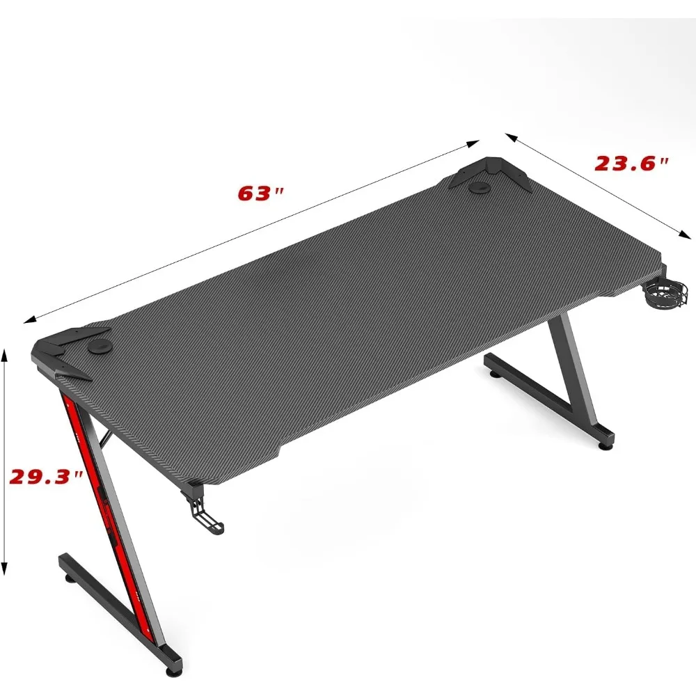 Homall Gaming Desk Computer Desk Gaming Table Z Shaped Pc Gaming
