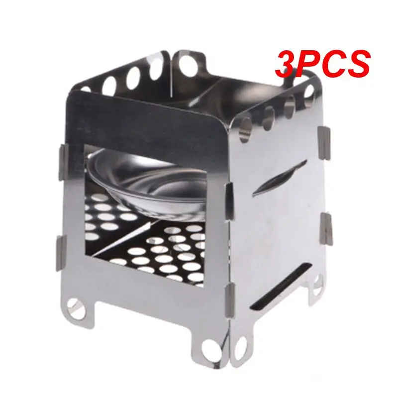 

3PCS Lixada Portable Camping Titanium Stove Lightweight Folding Wood Burning Stove Pocket Stove Outdoor Camping Backpacking