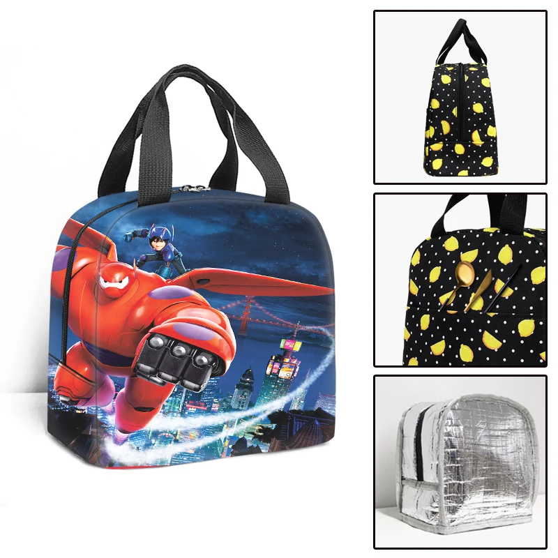 

Disney Big Hero 6 Baymax Kids School Insulated Lunch Bag Thermal Cooler Tote Food Picnic Bags Children Travel Lunch Bags