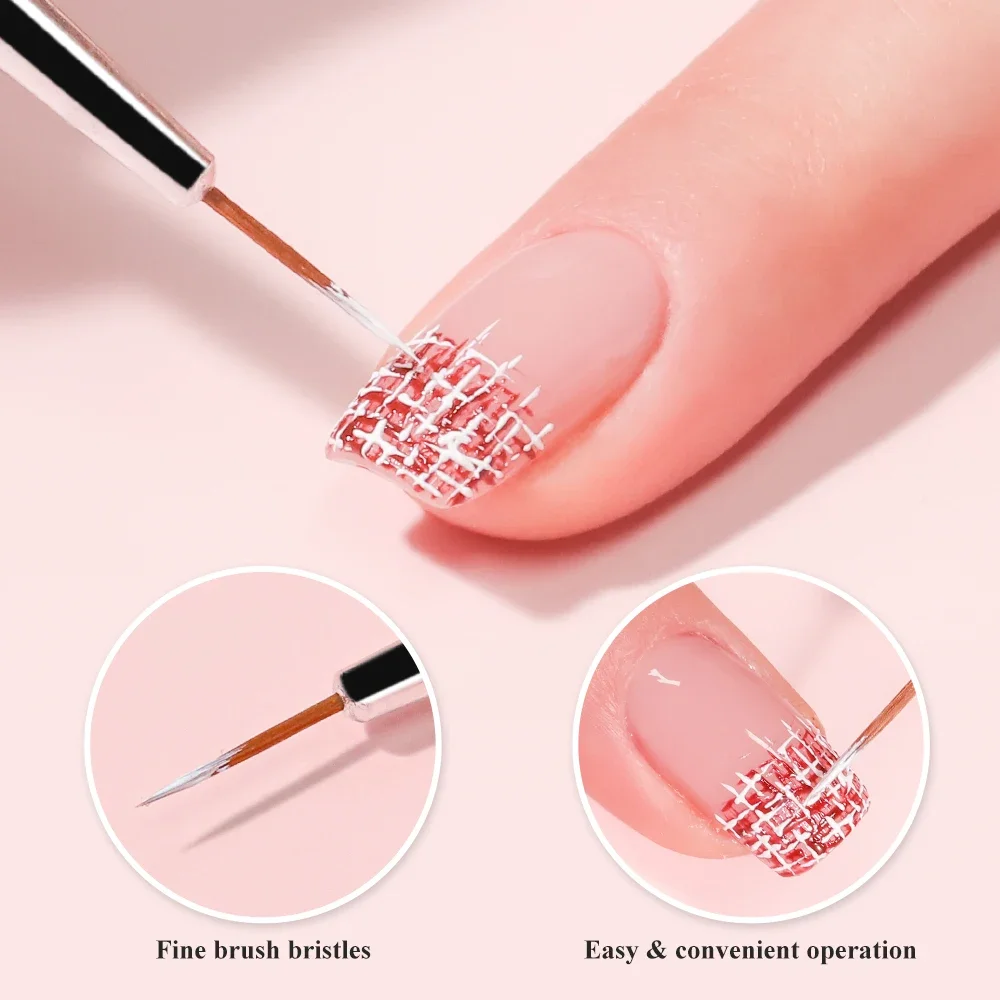 3pcs Nail UV Gel Brush Painting Pen Manicure Set DIY Ultra-Thin Line Drawing Pen Acrylic French Stripe Manicure Liner Brush Tool 4