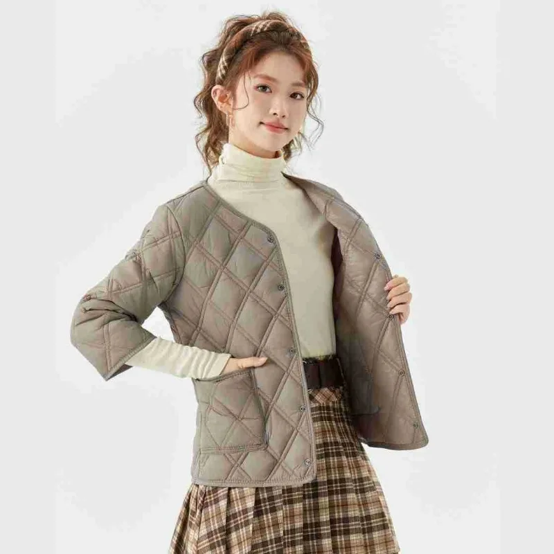 Women Lightweight  Cropped Short Sleeved Cotton Inner Lining Women's Home Cotton Jacket Cotton Jacket with Added Cotton Clothing