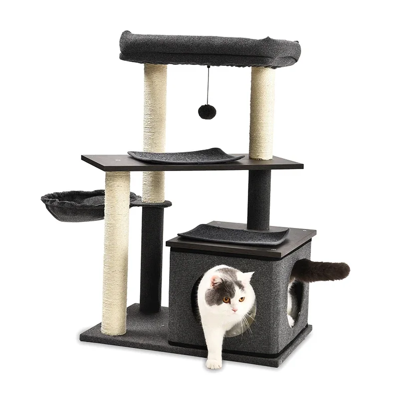Multi-Level Furniture Kittens Activity Tower Cat Tree Stand House With Scratching Posts
