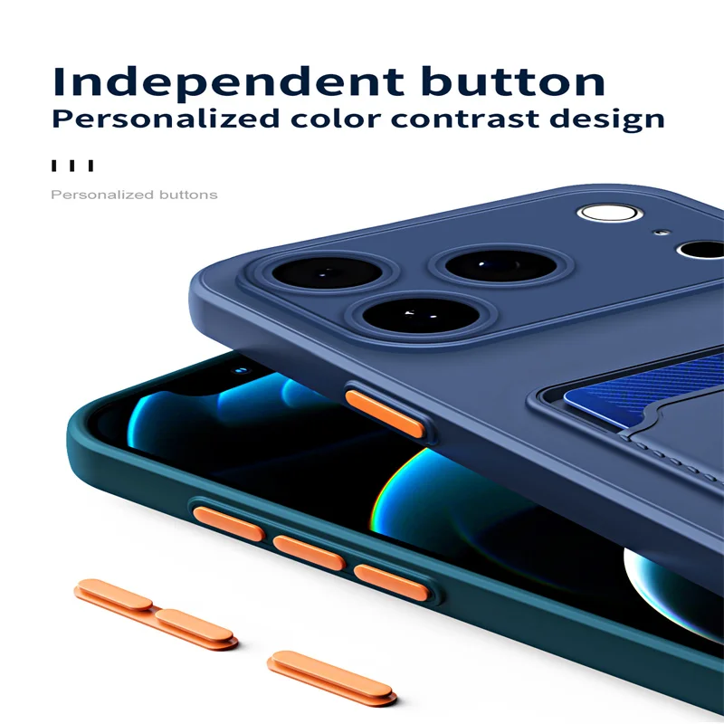 Soft Silicone Slot Wallet Card Holder Back Case For iPhone 18 Pro Max 18 Pro 17 Air 11 12 13 14 15 16 Plus Mini Shockproof Cover