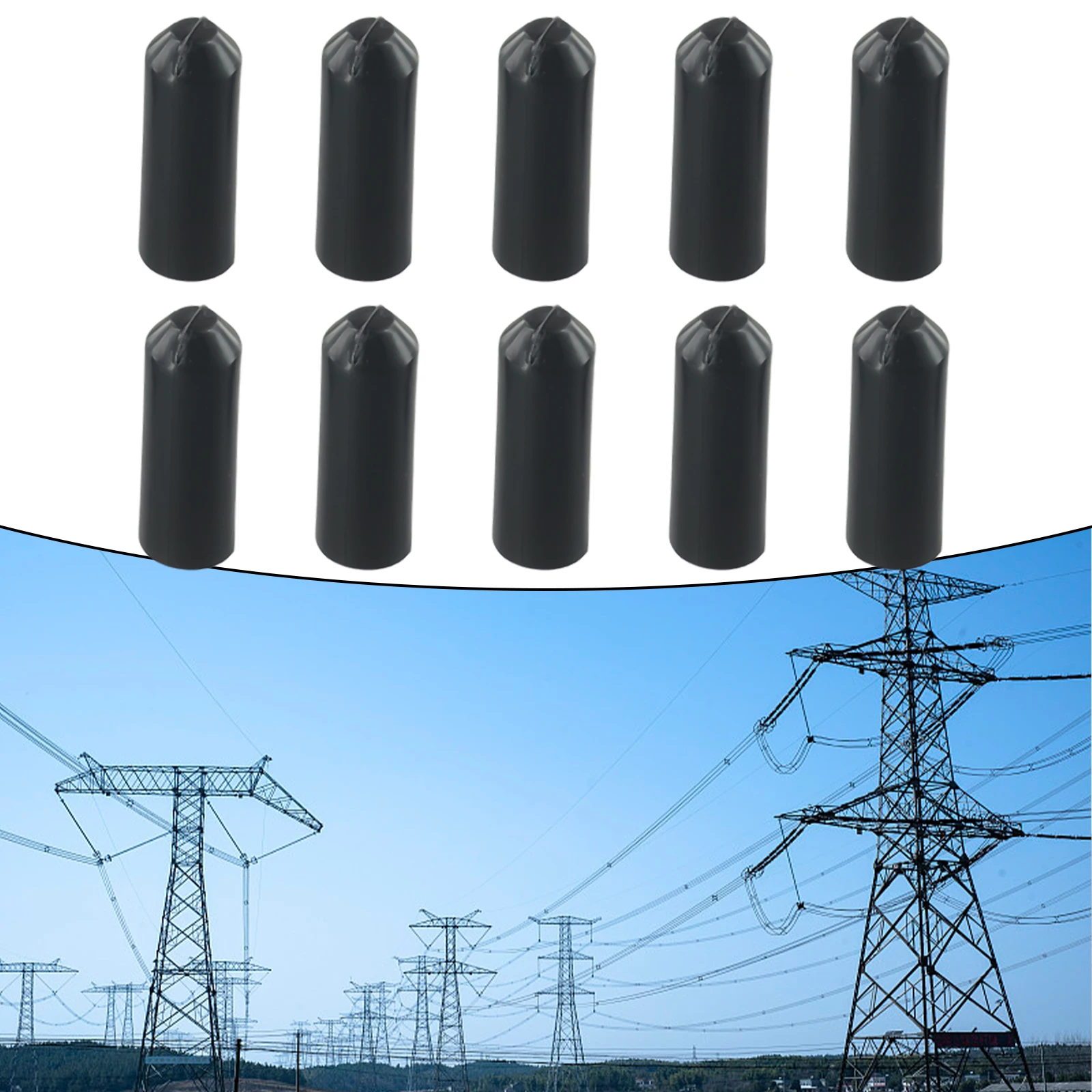 10pc Heat Shrink End Seal Cap Insulated Wrap Wire Protect Cover Bottom Cable Sleeve Warm Shrink End Cap Waterproof Protection