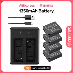 CERASTES 2pcs/lot 3.7V 1350mAh Rechargeable Battery For V39 V35 V316 Action Camera Backup Bateria