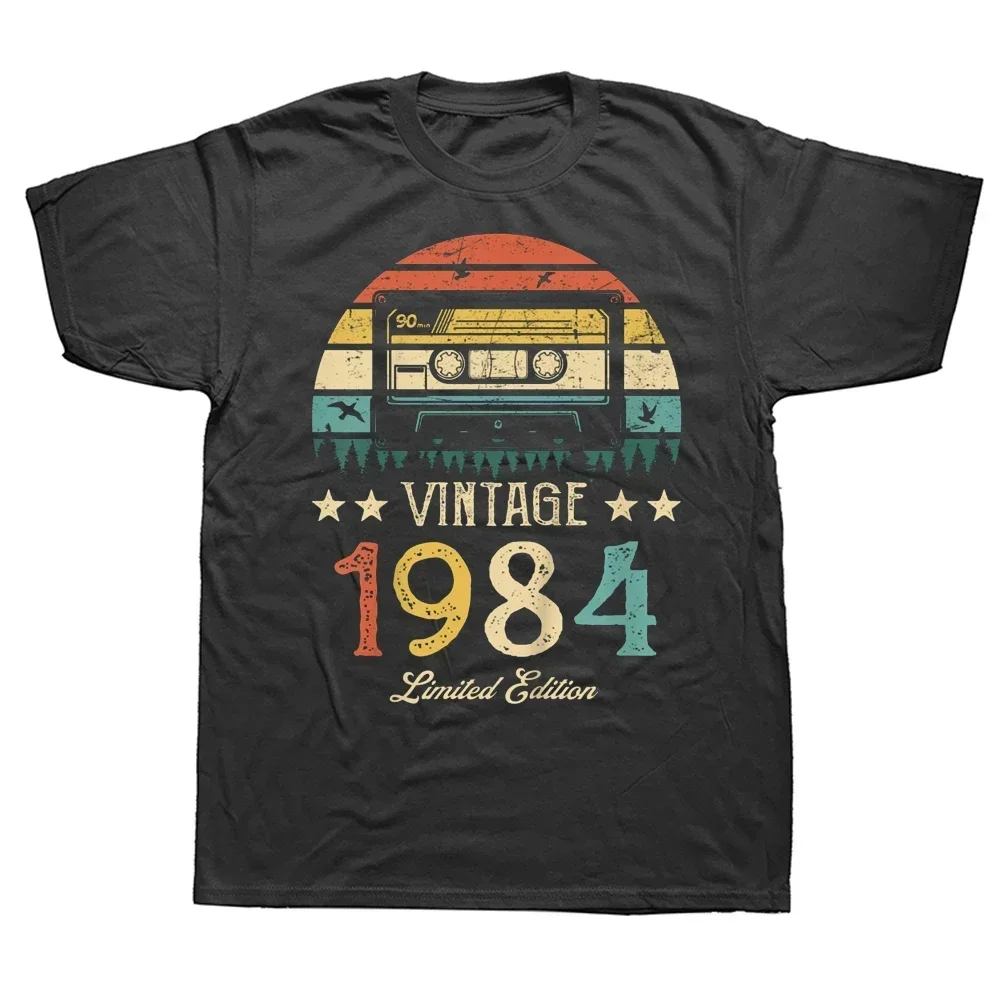 Vintage 1984 Retro Cassette 42th 42 Years Old T-Shirts Sommer Grafik Baumwolle Streetwear Kurzarm Geburtstagsgeschenke T-Shirt Herren