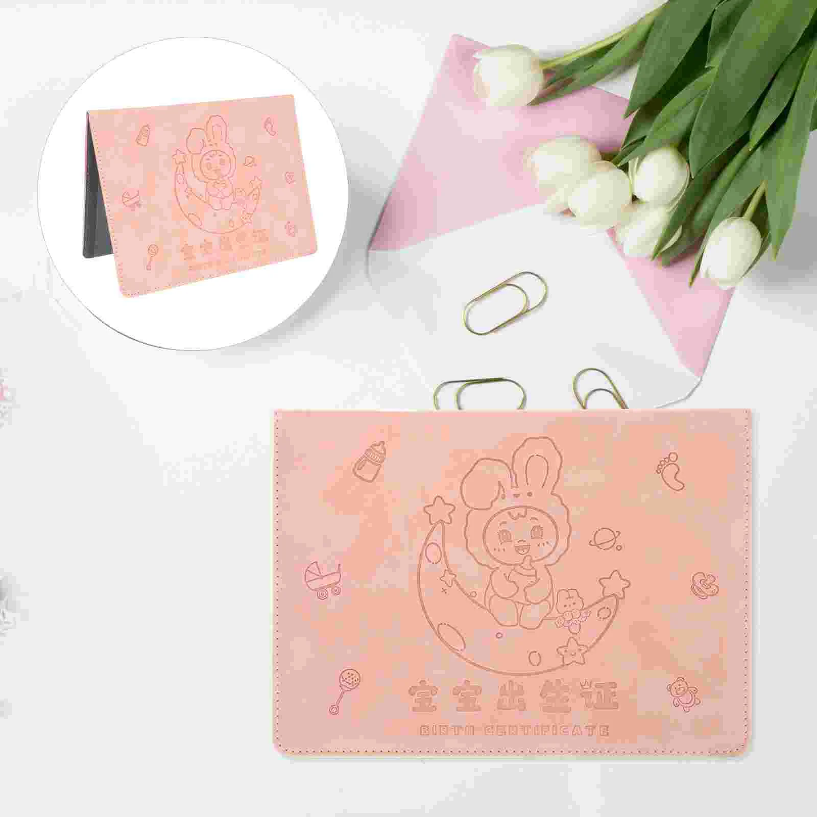 

Защитный кожаный держатель для свидетельства о рождении с мультяшным кроликом