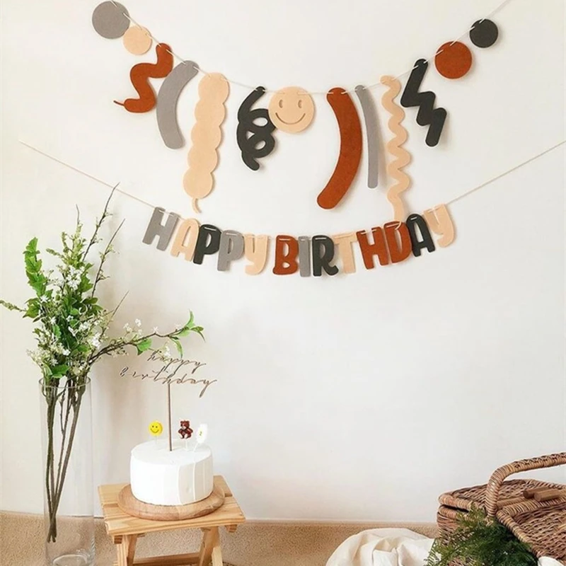 

Happy Birthday Decoration 1-9th Happy Birthday Banner Balloons Flag Bunting First Birthday Decor Boy Girl Baby Shower Supplies