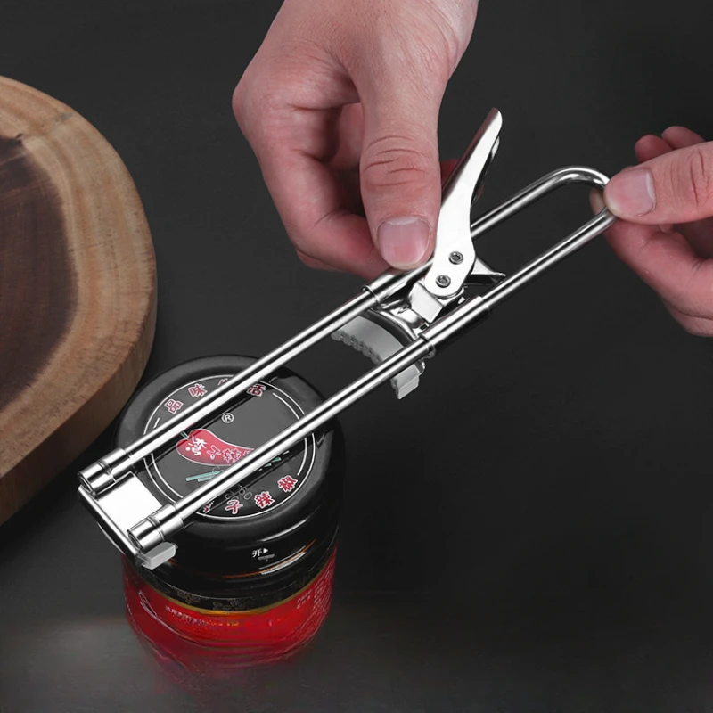 Adjustable Multi-Function Bottle Opener Stainless Steel Lids Off