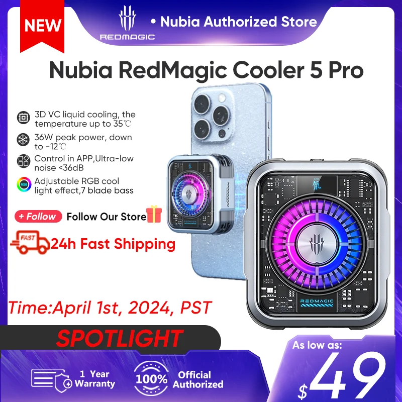 Nubia RedMagic VC Liquid Cooler 5 Pro Magnetic Phone Cooler for Red Magic 9 Pro iPhone 15 Pro Max Poco X6 Pro Xiaomi 14 Ultra