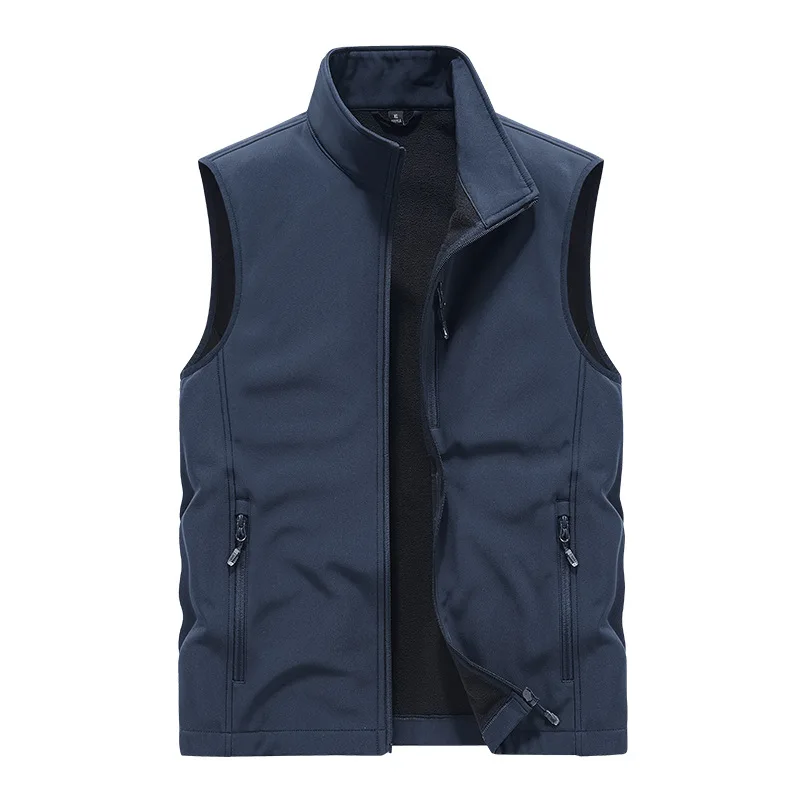 Fleece Vest For Men Winter Softshell Jacket Polar Fleece Outdoor Fishing Sleeveless Men Waistcoat Windproof Softshell Vest Men5x 4