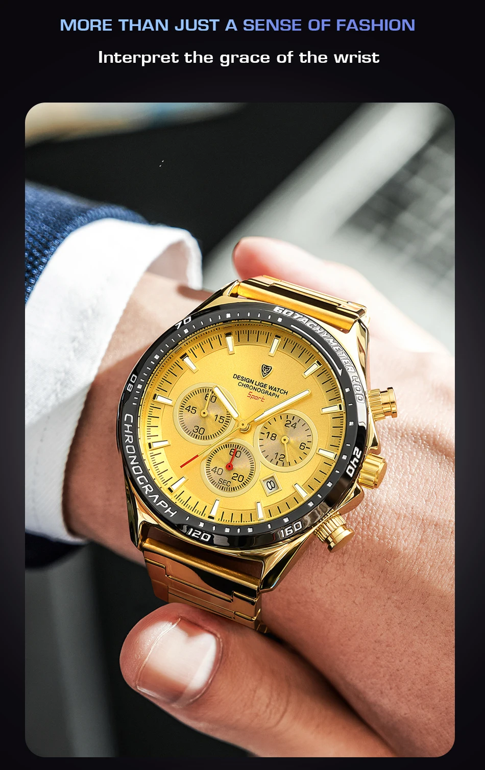 Lige - Men's Luxury Quartz Waterproof Watch, Unique Design, High Quality, Original_voghion.com