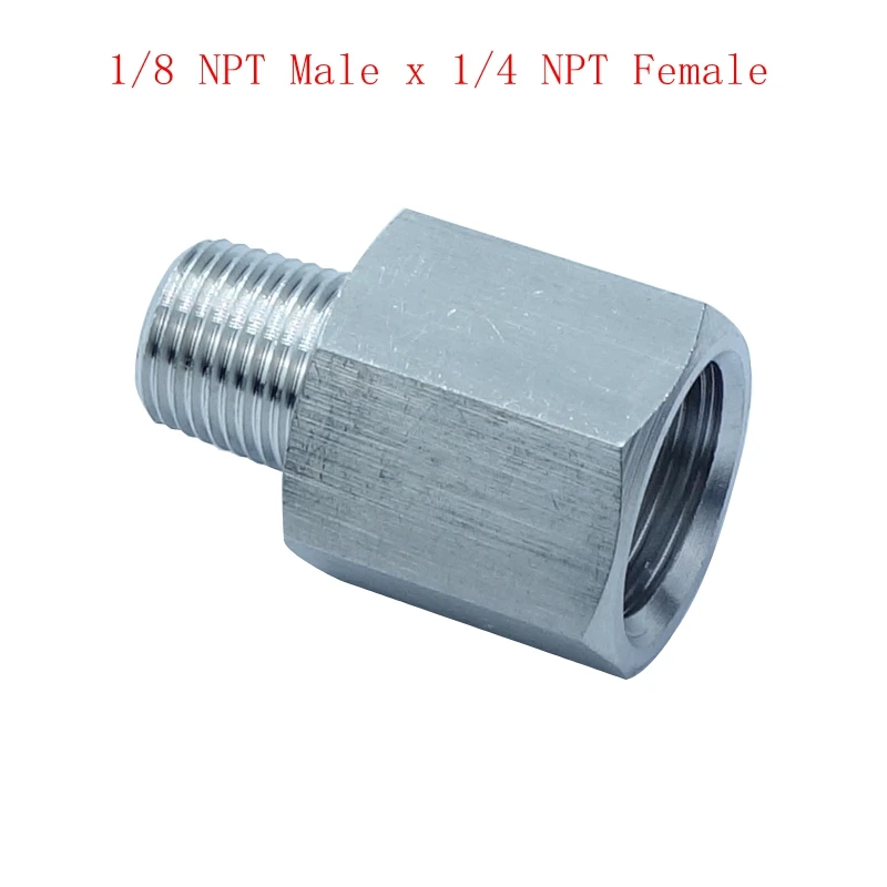 

Stainless Steel 304 Barstock Pipe Fitting Adapter 1/8" Male NPT * 1/4" Female NPT