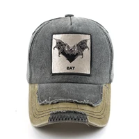 Vintage Denim Baseball Cap With Embroidery Bat Patch Men Snapback Hip Hop Dad Hats Women Four Seasons Adjustable Visor Cap 1