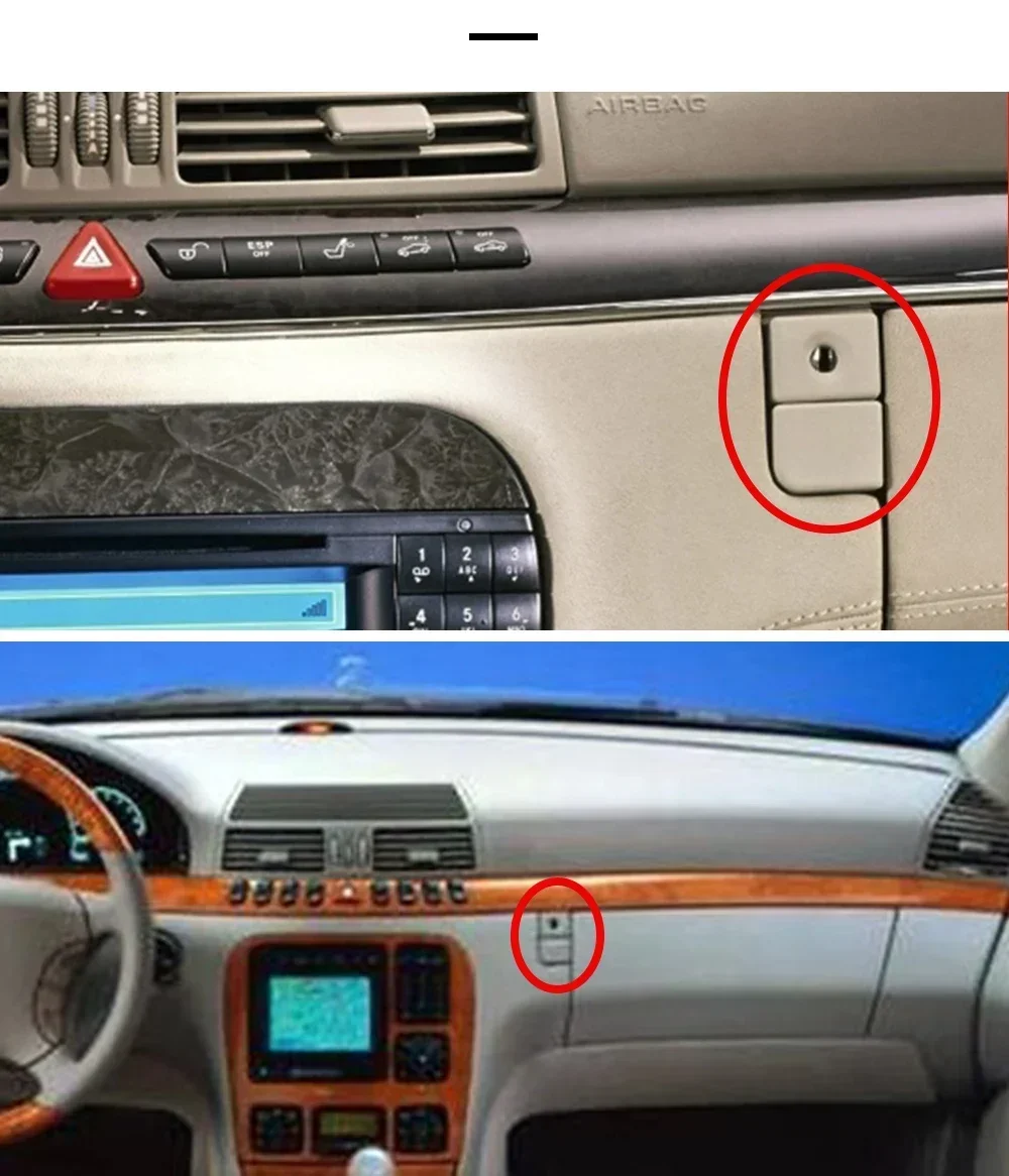 Auto Handschuh fach Griff abdeckung Deckel Verriegelung schalter Knopf abdeckung für Mercedes W220 s Klasse – Detail 7