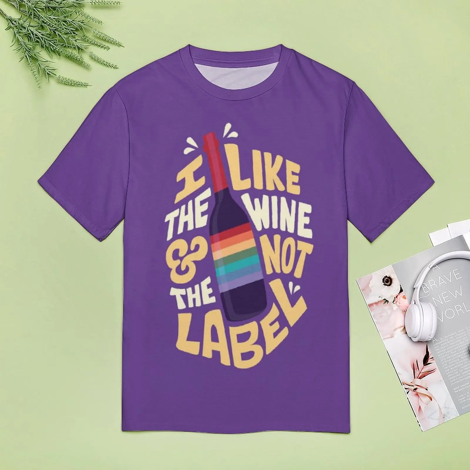 

Футболка с принтом для студентов, мне нравится вино