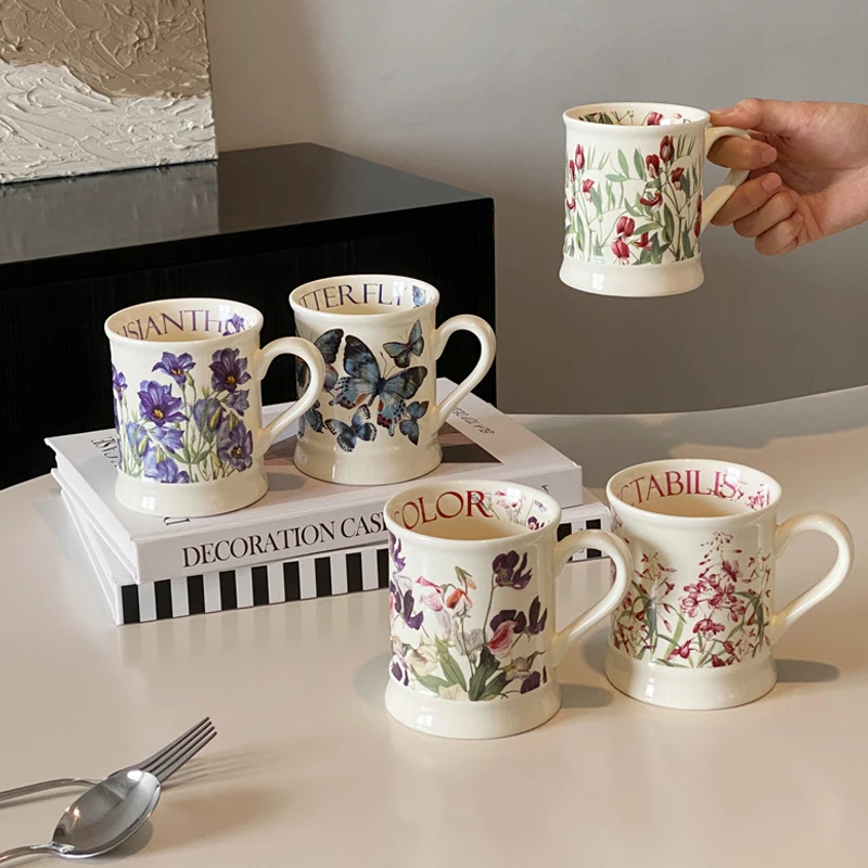 EuropeanClassicalCeramicFlowerCupCreativeOfficeHomeCoffeeMug