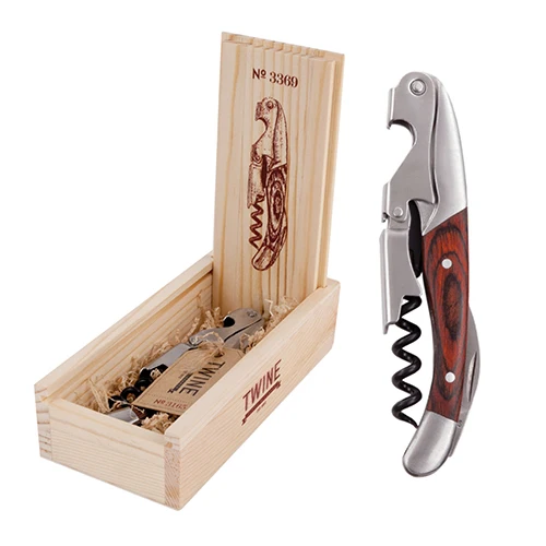 

Tween rosewood double hinged cork screw wine bottle opener wine supplies wine bottle opener
