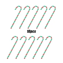  10 Pcs Christmas Tree Candy Cane Lollipop Pendant Xmas Tree Hanging Ornaments for Christmas Decoration Xmas Party Supplies 