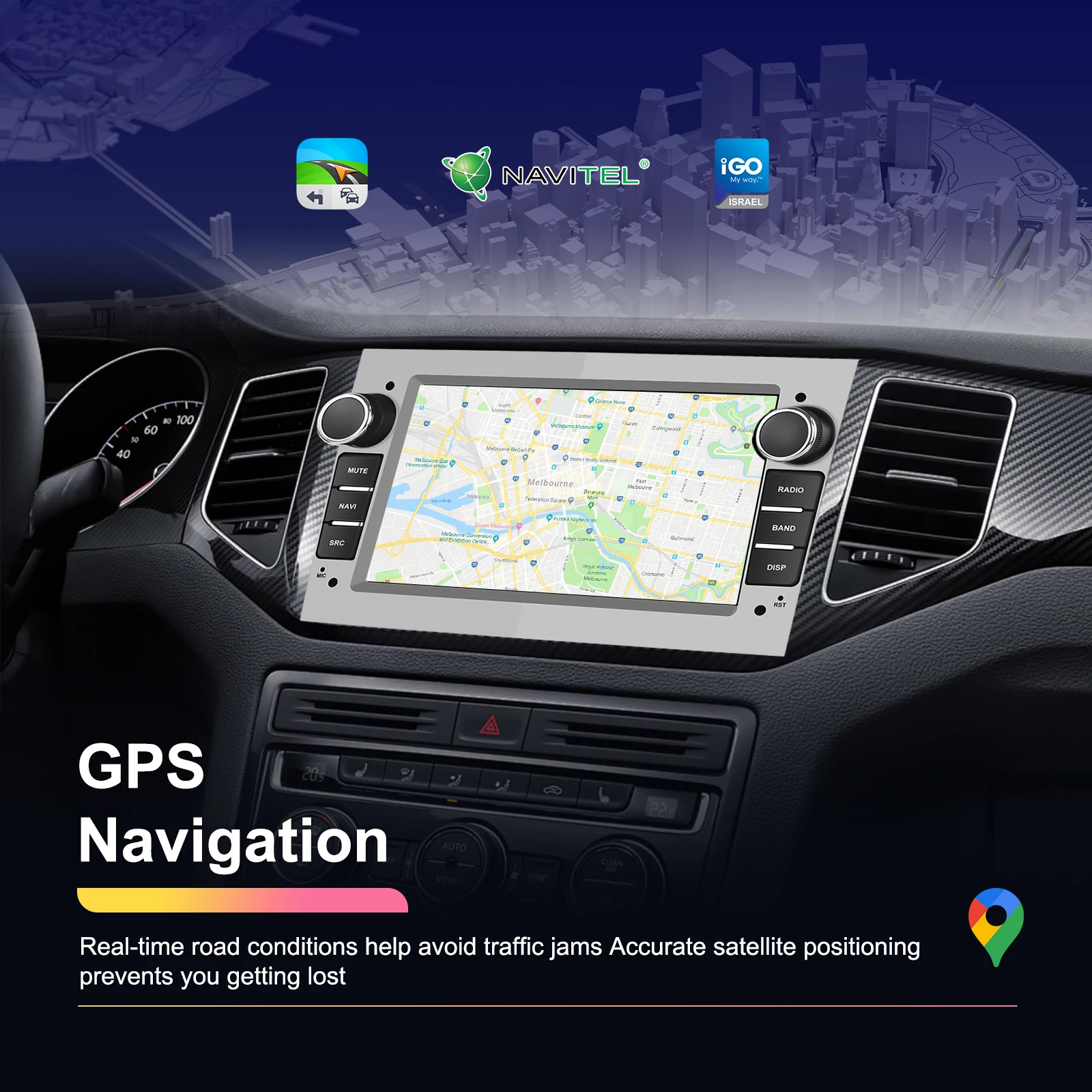 Radio Multimedia para Auto Podofo de 7 Pulgadas con CarPlay Inalámbrico y Android Auto, GPS para Opel Astra H J 2004, Vectra, Vauxhall Antara, Zafira, Corsa C D, Vivaro, Meriva, Veda 4