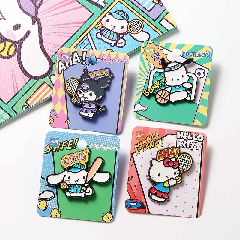Sanrios College Badge Hello Kitty Brooch for Backpack Pins Accessories  Kawaii Kuromi Cinnamoroll Enamel Pins for Friend Gifts