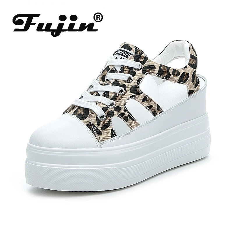 

Fujin 9cm Genuine Leather Super High Platform Wedge Heel Women Summer Shoes Women Sandals Lace Up Beach Shoes Zapatos De Mujer