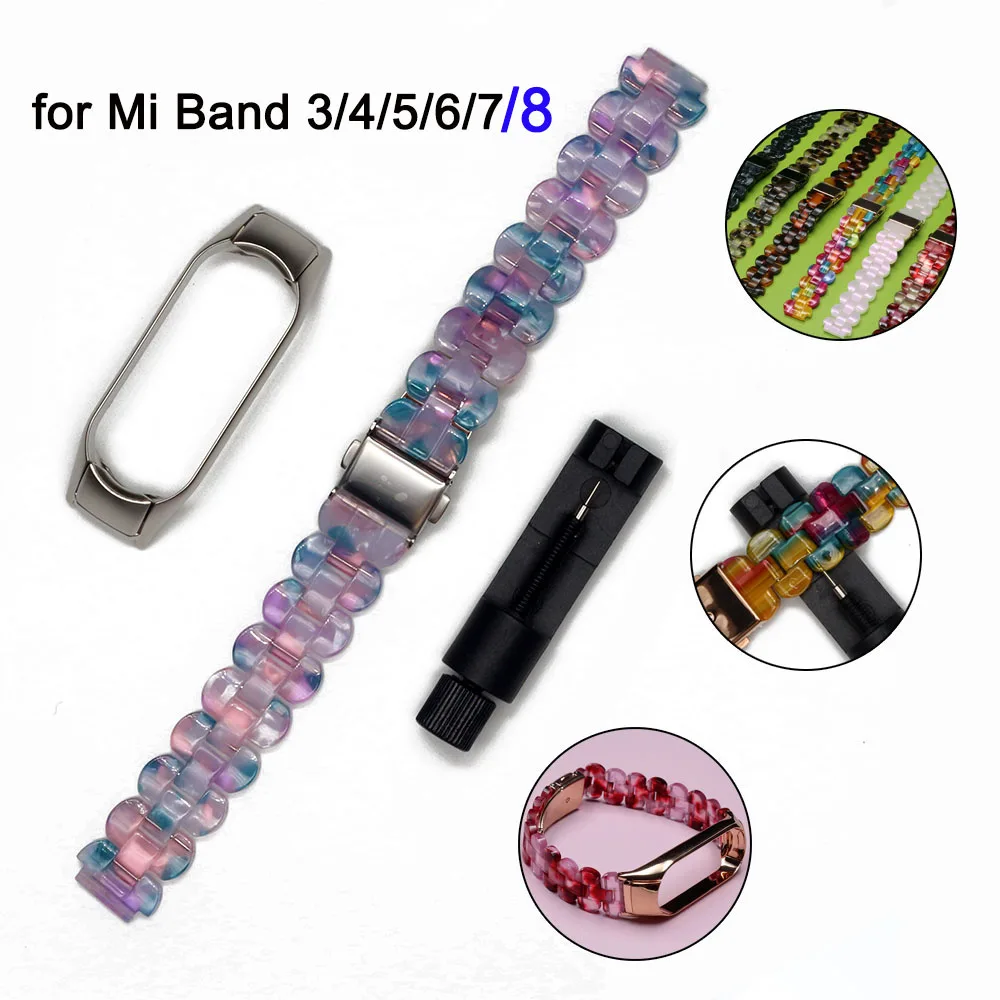 

Smartwatch Wristband Replacement fo Mi Band 8/ Mi Band 7/ Mi Band 5 6/ Mi Band 4 3 Watchband Resin Miband Bracelet Replacement