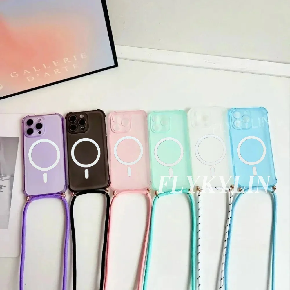 Enhanced Magnetic Rechargeable Matte Long Rope Phone Case