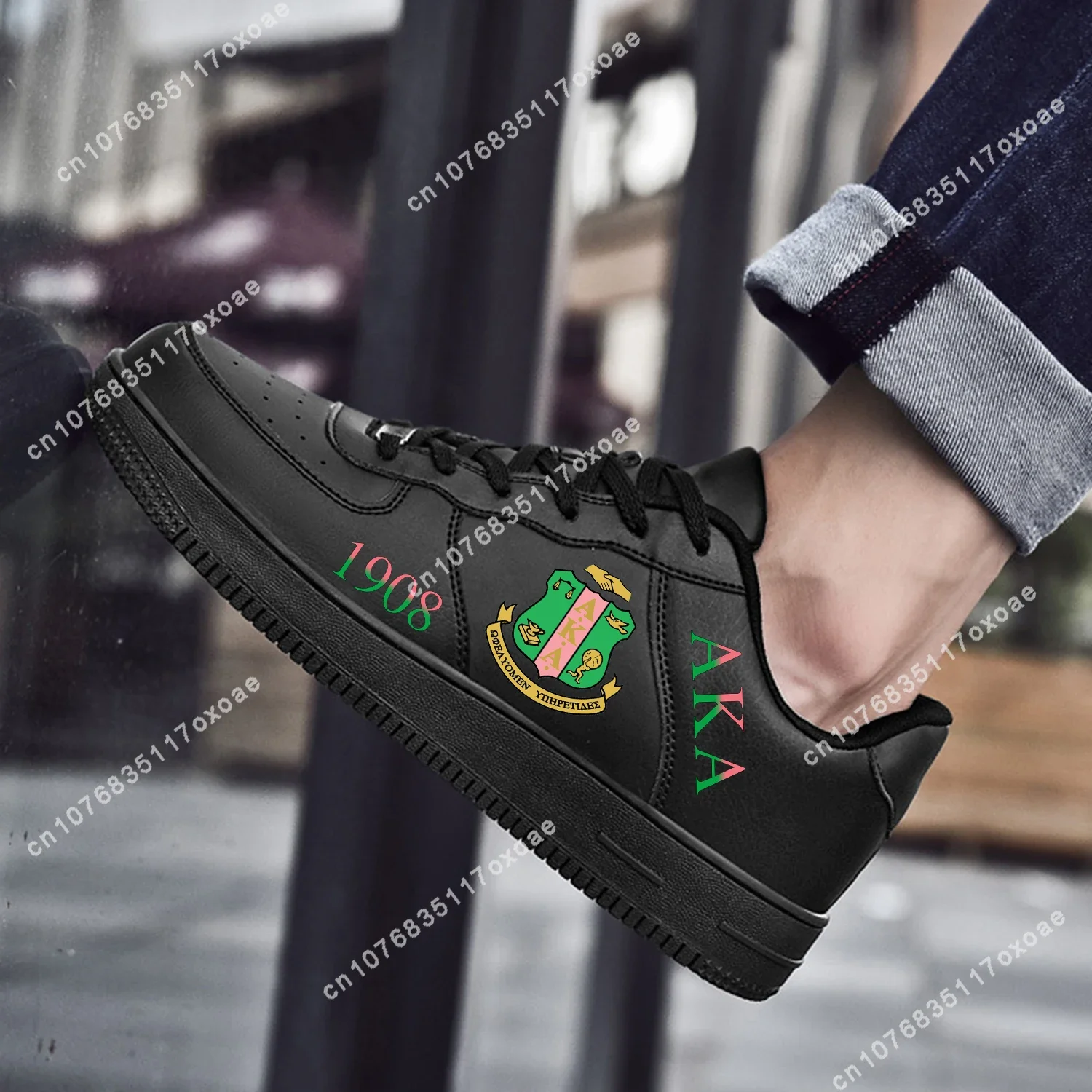 

Alpha Sorority AKA 1908 AF Basketball Mens Womens Sports High Quality Kappa Alpha Flats Force Sneakers Lace Up Mesh Custom Shoe