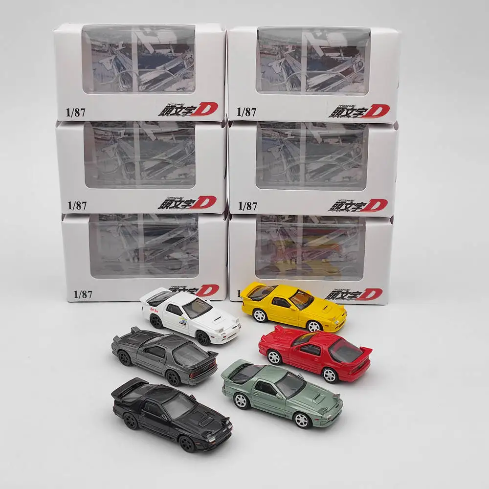 LF 1/87 for Mazda Fc3s Initial D Diecast Toys Car Models Miniature Vehicle Hobby Collectible Gifts