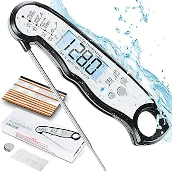 

Instant Read Meat Thermometer for Cooking, Fast & Precise Digital Food Thermometer with Backlight, Magnet, Calibration, and Fold