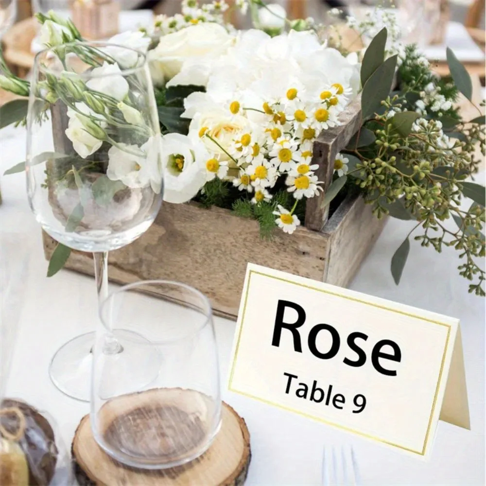 Gold Silver Name Place Cards Wedding Seating Number Card Table Decoration Christmas Birthday Party Greeting Card 20/50pcs place cards wedding table numbers