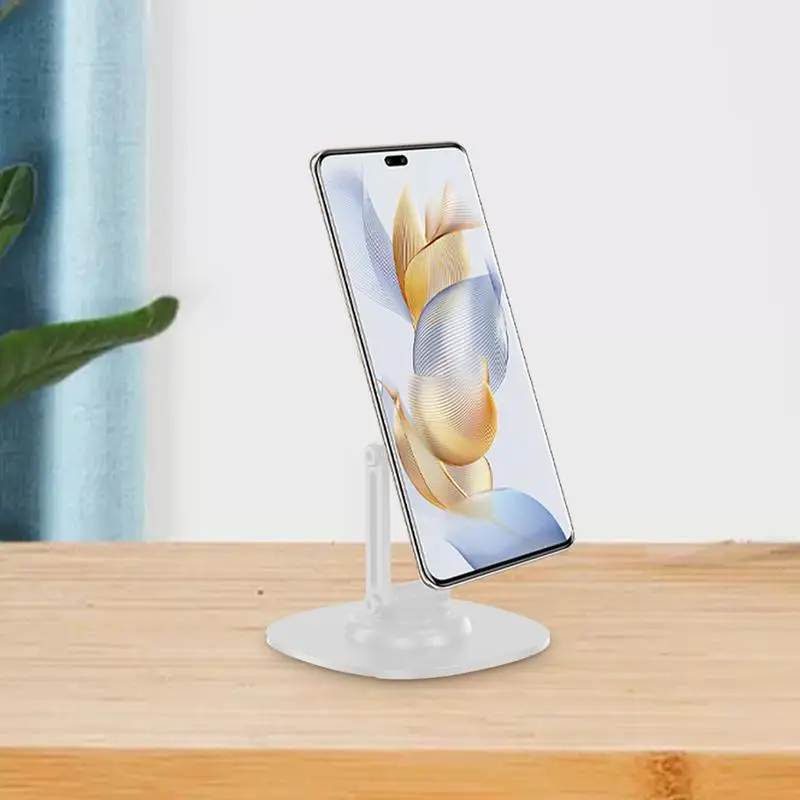 Cell Phone Desk Stand Magnetic Desktop Phone Holder Mount Adjustable Height Foldable Metal Bracket Cradle 360 Degree Rotating