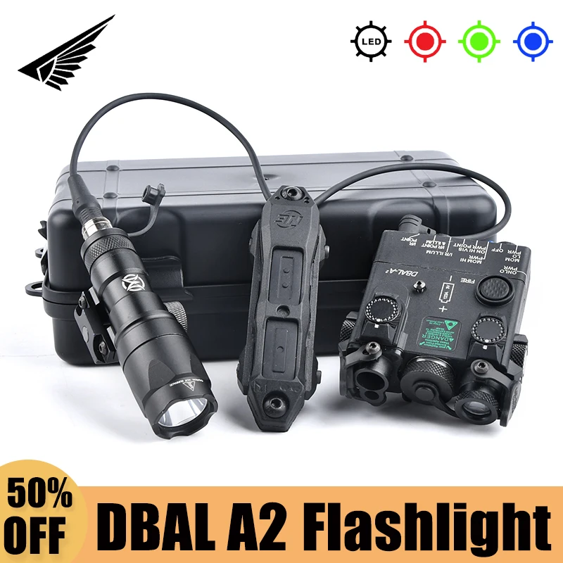 

WADSN Tactical New Metal DBAL A2 Laser Red Green Blue Pointer No IR M300 M600 White Light Flashlight With Dual Pressure Switch