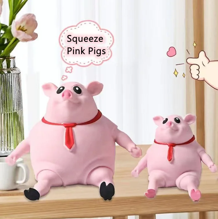 ArtCreativity Snorting Pig Toys For Kids, Set Of 4, Squeeze