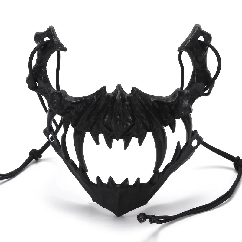 Halloween Mask Half-face Cos Dragon God Fierce Tiger Night Fork Tengu Man Wolf Performance Skull