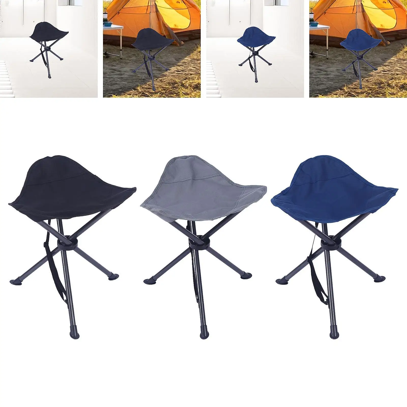 Folding Tripod Stool Lightweight Camping Stool for Concerts Painting Fishing