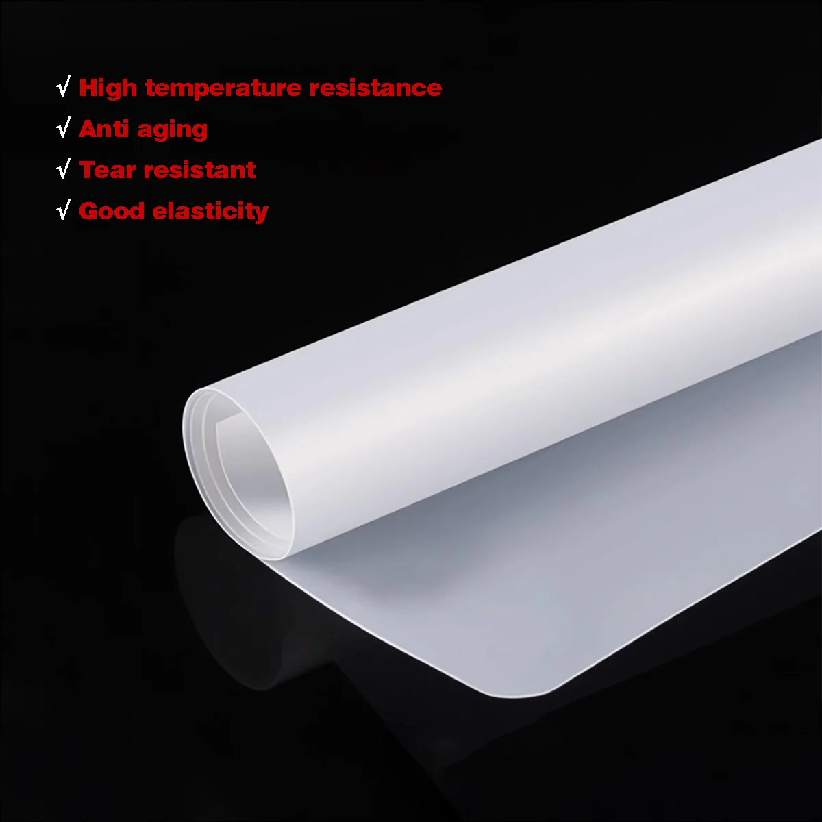 Lámina De Caucho De Silicona Translúcida - 500x500 Mm, Espesor 0.5-20 Mm, Resistente Hasta 200°C