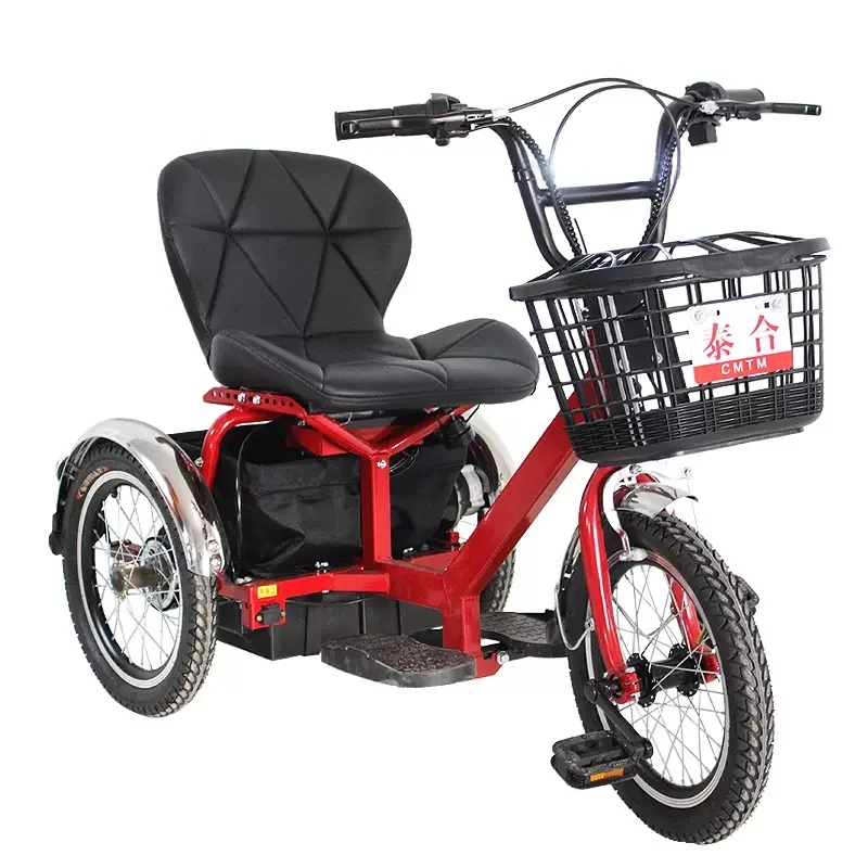 

3 Wheel Mobility Scooter for Seniors Disabled 24V 250W Lightweight Mini Electric Bike Orange Removable Battery with Cargo Basket